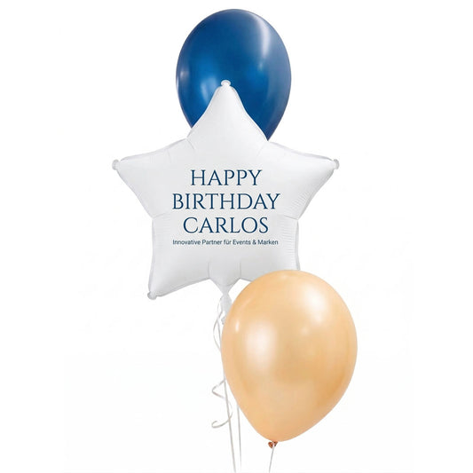 Personalisierter Fotoballon Stern (45cm) – Dein Bild & Text